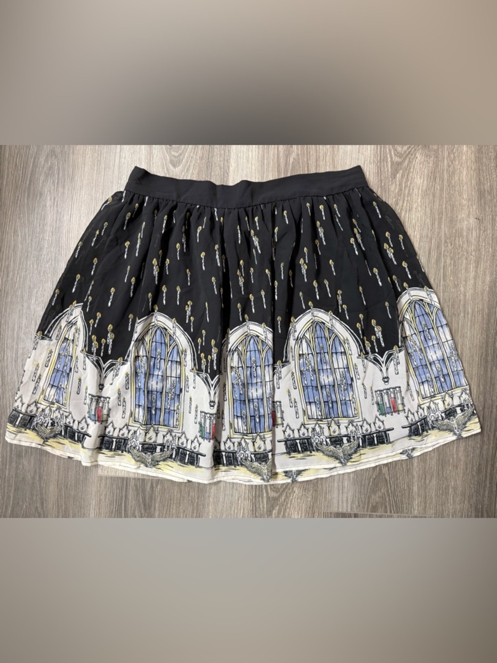 Hot Topic Harry Potter Hogwarts Great Hall Floating Candles Black Skirt XL Goth